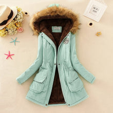 Load image into Gallery viewer, SheBlingBling Autumn Warm Winter Jacket Women Women's Fur Collar Coats Jackets for Lady Long Slim Down Parka Hoodies Parkas