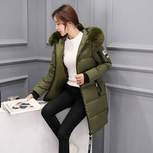 Load image into Gallery viewer, Plus size jackets women coats winter solid thick parkas woman clothing hot sale hooded zipper warm overcoats female clothes