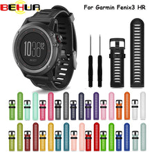 Load image into Gallery viewer, 26mm Width Outdoor Sport Silicone Replacement watch Strap for Garmin Fenix 3 3 HR Fenix 5X 6X Pro wrist watch Band Watchband