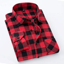 Load image into Gallery viewer, Quality Flannel Plaid Men Shirt Cotton Spring Autumn Casual Long Sleeve Dress Shirts Soft Comfort Slim Fit Button Down Clothes