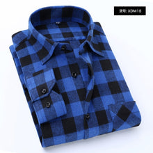 Load image into Gallery viewer, Quality Flannel Plaid Men Shirt Cotton Spring Autumn Casual Long Sleeve Dress Shirts Soft Comfort Slim Fit Button Down Clothes