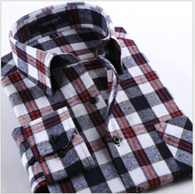 Load image into Gallery viewer, Quality Flannel Plaid Men Shirt Cotton Spring Autumn Casual Long Sleeve Dress Shirts Soft Comfort Slim Fit Button Down Clothes