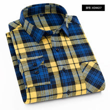 Load image into Gallery viewer, Quality Flannel Plaid Men Shirt Cotton Spring Autumn Casual Long Sleeve Dress Shirts Soft Comfort Slim Fit Button Down Clothes