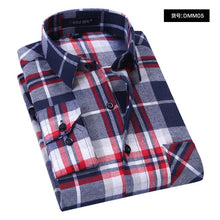 Load image into Gallery viewer, Quality Flannel Plaid Men Shirt Cotton Spring Autumn Casual Long Sleeve Dress Shirts Soft Comfort Slim Fit Button Down Clothes