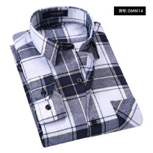 Load image into Gallery viewer, Quality Flannel Plaid Men Shirt Cotton Spring Autumn Casual Long Sleeve Dress Shirts Soft Comfort Slim Fit Button Down Clothes