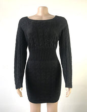 Load image into Gallery viewer, Elegant Knitted Dress Fall Long Sleeve Womens Dresses Solid Off Shoulder Slim Fit Mini Vestidos Bodycon Winter Clothes SJ3566R