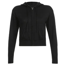 Load image into Gallery viewer, Rapcopter Solid Kintted Jackets y2k Casual Coat Long Sleeve Cute Harajuku Basic Outwear Autumn Winter Hoodies Women Korean Tops