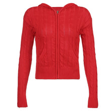 Load image into Gallery viewer, Rapcopter Solid Kintted Jackets y2k Casual Coat Long Sleeve Cute Harajuku Basic Outwear Autumn Winter Hoodies Women Korean Tops