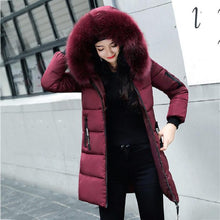 Load image into Gallery viewer, Plus size jackets women coats winter solid thick parkas woman clothing hot sale hooded zipper warm overcoats female clothes