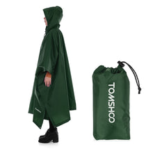 Load image into Gallery viewer, 3 in 1 Raincoat Backpack Rain Cover Rain Coat Hood Hiking Cycling Rain Cover Poncho Raincoat Waterproof Outdoor Camping Tent Mat