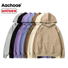 Load image into Gallery viewer, Aachoae Women Couple Hoodies Sweatshirt Fleece 100% Cotton Tracksuit Sports Sweatshirt 2021 Winter Japanese Casual Loose Jumper