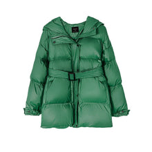 Load image into Gallery viewer, Toppies 2021 Winter Hooded Puffer Jacket Coat Women Parkas Belt Long Jacket Oversized Outwear Women Clothing