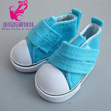 Load image into Gallery viewer, 5cm Doll Shoes Denim Sneakers for BJD dolls,Fashion Denim Canvas Mini Toy Shoes 1/6 Bjd For handmade Doll