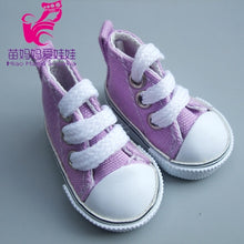 Load image into Gallery viewer, 5cm Doll Shoes Denim Sneakers for BJD dolls,Fashion Denim Canvas Mini Toy Shoes 1/6 Bjd For handmade Doll