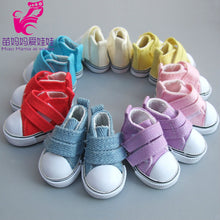 Load image into Gallery viewer, 5cm Doll Shoes Denim Sneakers for BJD dolls,Fashion Denim Canvas Mini Toy Shoes 1/6 Bjd For handmade Doll