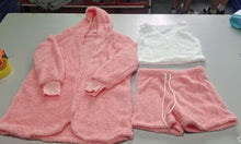 Load image into Gallery viewer, 3pcs Womens Clothing Long Sleeve Crop Tank Top And Drawstring Shorts Pajama Set
