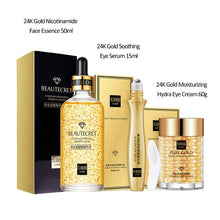 Load image into Gallery viewer, Skin Care Set 24K Gold Nicotinamide Face Essence Collagen Face Cream Moisturizing Face Mask Brighten Eye Cream Crystal Eye Patch
