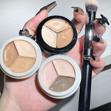 Load image into Gallery viewer, 3-color Concealer Palette Moisturizing Cover Dark Circles And Acne Marks Natural Makeup Contouring Cream Shadow Cosmetics
