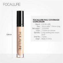 Load image into Gallery viewer, FOCALLURE 7 Colors Face Concealer Waterproof Full Coverage Long-lasting Moisturizing Smooth Liquid Foundation Makeup Cosmetics
