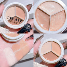Load image into Gallery viewer, 3-color Concealer Palette Moisturizing Cover Dark Circles And Acne Marks Natural Makeup Contouring Cream Shadow Cosmetics
