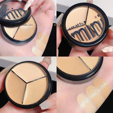 Load image into Gallery viewer, 3-color Concealer Palette Moisturizing Cover Dark Circles And Acne Marks Natural Makeup Contouring Cream Shadow Cosmetics

