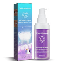 Load image into Gallery viewer, V34 Whitening Fresh Breath Brightening Purple Toothpaste Remove Stain Reduce Yellowing Care For Teeth Gums Oral 30ml Hot Selling
