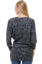 Load image into Gallery viewer, Two Tone Cozy Knit Dolman Sleeves Assymetrical Top
