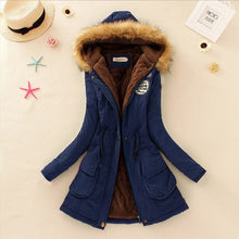 Load image into Gallery viewer, SheBlingBling Autumn Warm Winter Jacket Women Women's Fur Collar Coats Jackets for Lady Long Slim Down Parka Hoodies Parkas
