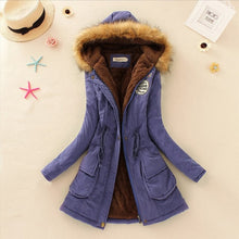 Load image into Gallery viewer, SheBlingBling Autumn Warm Winter Jacket Women Women's Fur Collar Coats Jackets for Lady Long Slim Down Parka Hoodies Parkas
