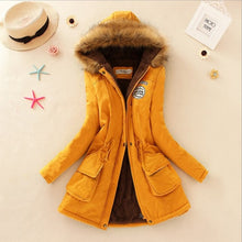 Load image into Gallery viewer, SheBlingBling Autumn Warm Winter Jacket Women Women's Fur Collar Coats Jackets for Lady Long Slim Down Parka Hoodies Parkas
