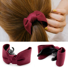 Load image into Gallery viewer, Korean Sweet Fabric Bow Hair Claw Elegant Women Solid Cloth Ties Banana Hair Crab Clips Ponytail Hold Girl Hair Accessories

