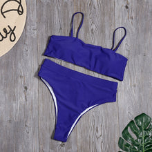 Load image into Gallery viewer, Minimalism Le Solid Swimwear High Waist Bikini Set New Brazilian
