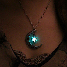 Load image into Gallery viewer, FAMSHIN Fashion Silver Color Charm Luminous Pendant Necklace Women Moon Glowing Stone Necklace Christmas Necklaces Jewelry Gifts
