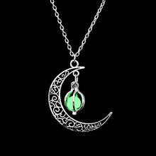 Load image into Gallery viewer, FAMSHIN Fashion Silver Color Charm Luminous Pendant Necklace Women Moon Glowing Stone Necklace Christmas Necklaces Jewelry Gifts
