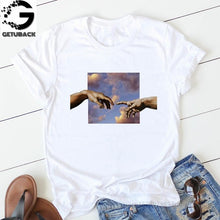 Load image into Gallery viewer, Women Print Letter Short Sleeve Cotton Tops Summer clothing
