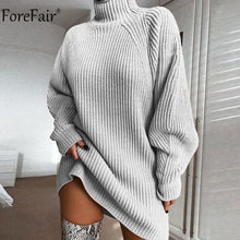 Load image into Gallery viewer, Forefair Turtleneck Long Sleeve Sweater Dress Women
