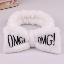 Load image into Gallery viewer, New Letter "OMG" Coral Fleece Soft Bow Headbands for women
