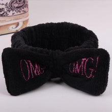 Load image into Gallery viewer, New Letter "OMG" Coral Fleece Soft Bow Headbands for women

