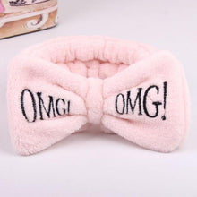 Load image into Gallery viewer, New Letter "OMG" Coral Fleece Soft Bow Headbands for women

