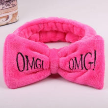 Load image into Gallery viewer, New Letter "OMG" Coral Fleece Soft Bow Headbands for women
