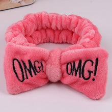 Load image into Gallery viewer, New Letter "OMG" Coral Fleece Soft Bow Headbands for women
