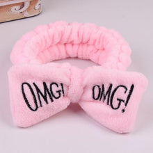 Load image into Gallery viewer, New Letter "OMG" Coral Fleece Soft Bow Headbands for women
