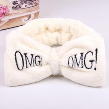 Load image into Gallery viewer, New Letter "OMG" Coral Fleece Soft Bow Headbands for women
