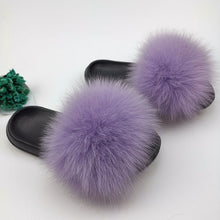 Load image into Gallery viewer, Summer Fluffy Raccoon Fur Slippers for Women
