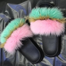 Load image into Gallery viewer, Summer Fluffy Raccoon Fur Slippers for Women
