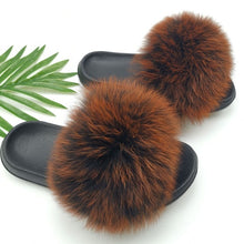 Load image into Gallery viewer, Summer Fluffy Raccoon Fur Slippers for Women
