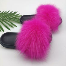 Load image into Gallery viewer, Summer Fluffy Raccoon Fur Slippers for Women
