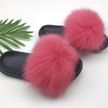 Load image into Gallery viewer, Summer Fluffy Raccoon Fur Slippers for Women
