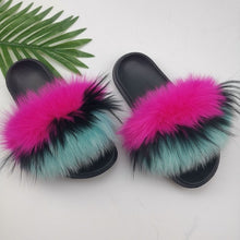 Load image into Gallery viewer, Summer Fluffy Raccoon Fur Slippers for Women
