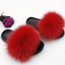 Load image into Gallery viewer, Summer Fluffy Raccoon Fur Slippers for Women
